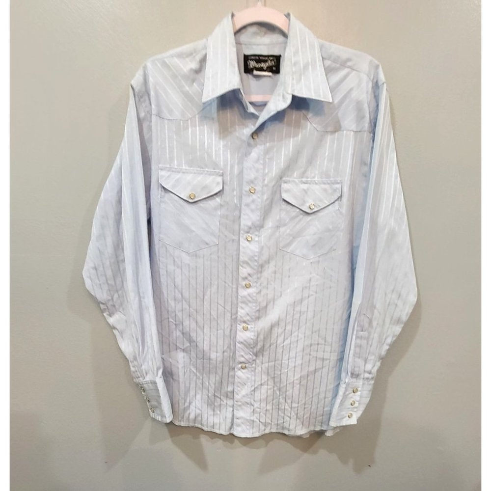 Wrangler Shirt Men's M Long Sleeve Button Down Pearl Snap Western Cowboy Rodeo